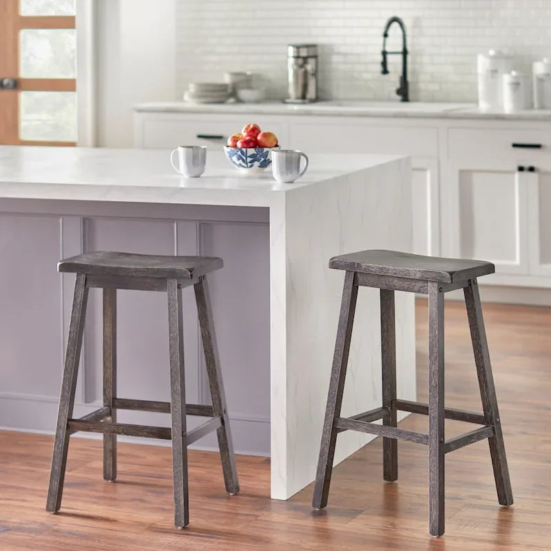  Marney Rubberwood 24-inch Counter-height Bar Stools (Set of 2)