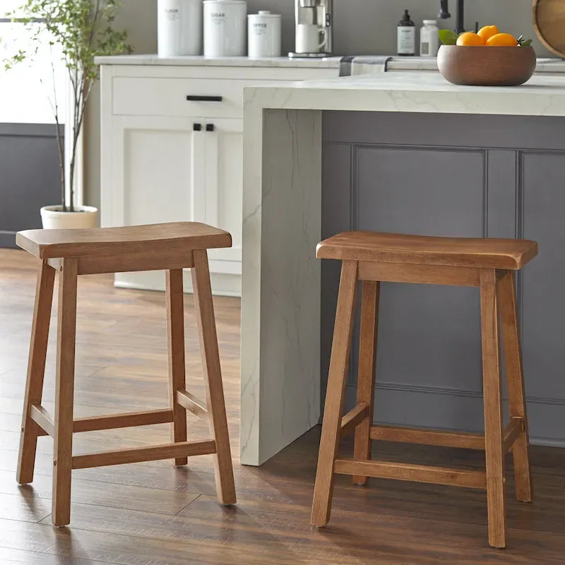 Tabourets de bar à hauteur de comptoir Marney Rubberwood de 24 pouces (lot de 2)