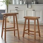Tabourets de bar à hauteur de comptoir Marney Rubberwood de 24 pouces (lot de 2)