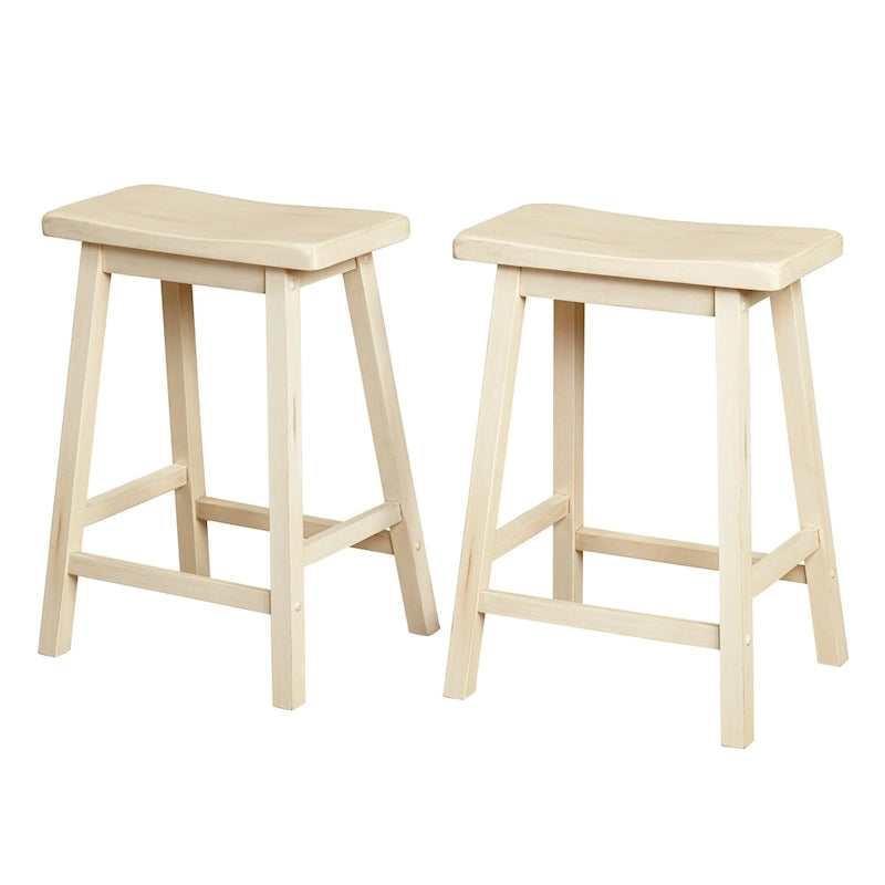 Tabourets de bar à hauteur de comptoir Marney Rubberwood de 24 pouces (lot de 2)