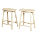 Tabourets de bar à hauteur de comptoir Marney Rubberwood de 24 pouces (lot de 2)