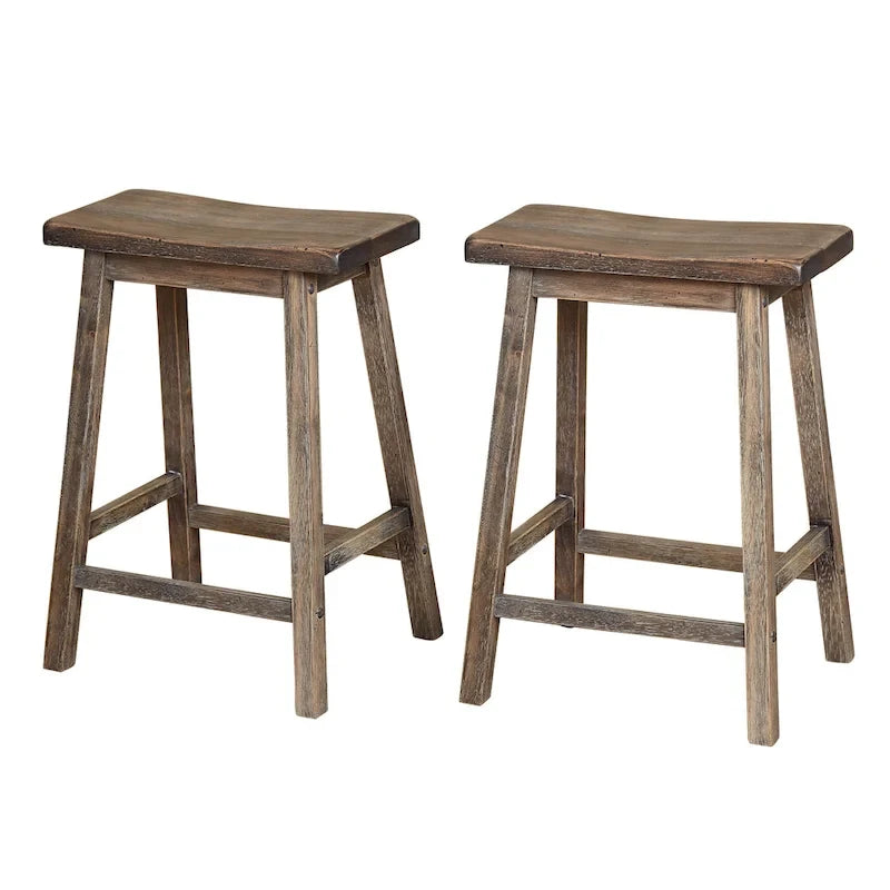 Tabourets de bar à hauteur de comptoir Marney Rubberwood de 24 pouces (lot de 2)