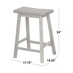 Tabourets de bar à hauteur de comptoir Marney Rubberwood de 24 pouces (lot de 2)