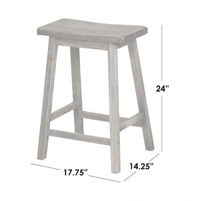 Tabourets de bar à hauteur de comptoir Marney Rubberwood de 24 pouces (lot de 2)