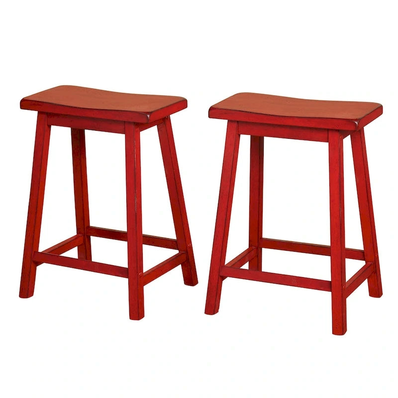 Tabourets de bar à hauteur de comptoir Marney Rubberwood de 24 pouces (lot de 2)