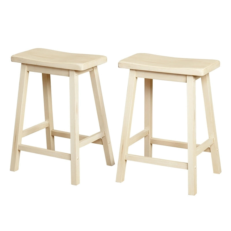 Tabourets de bar à hauteur de comptoir Marney Rubberwood de 24 pouces (lot de 2)