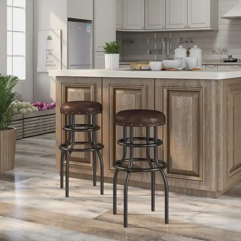 Vigo Rustic Bronze Metal Counter Height Barstool by 