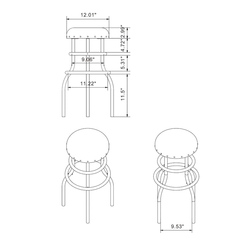 Tabouret de bar à hauteur de comptoir Vigo en bronze rustique par