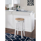 Tabouret de bar pivotant à 360 degrés Maya Backless de 79 cm avec assise en jonc de mer