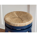 Tabouret de bar pivotant à 360 degrés Maya Backless de 79 cm avec assise en jonc de mer