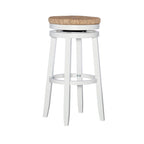 Tabouret de bar pivotant à 360 degrés Maya Backless de 79 cm avec assise en jonc de mer