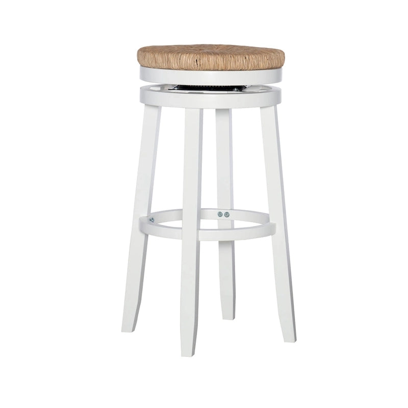 Tabouret de bar pivotant à 360 degrés Maya Backless de 79 cm avec assise en jonc de mer