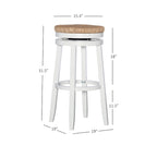 Tabouret de bar pivotant à 360 degrés Maya Backless de 79 cm avec assise en jonc de mer
