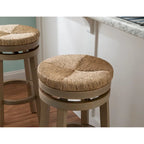 Tabouret de bar pivotant à 360 degrés Maya Backless de 79 cm avec assise en jonc de mer