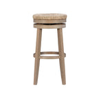 Tabouret de bar pivotant à 360 degrés Maya Backless de 79 cm avec assise en jonc de mer