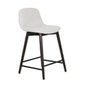Tabouret de comptoir rembourré en bois massif avec repose-pieds par