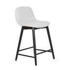 Tabouret de comptoir rembourré en bois massif avec repose-pieds par