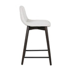 Tabouret de comptoir rembourré en bois massif avec repose-pieds par