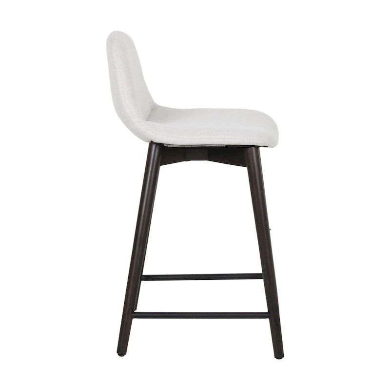 Tabouret de comptoir rembourré en bois massif avec repose-pieds par