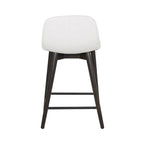 Tabouret de comptoir rembourré en bois massif avec repose-pieds par