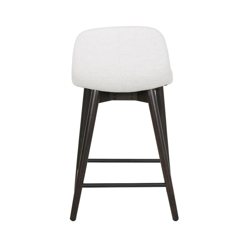 Tabouret de comptoir rembourré en bois massif avec repose-pieds par