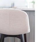 Tabouret de comptoir rembourré en bois massif avec repose-pieds par