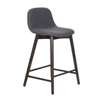 Tabouret de comptoir rembourré en bois massif avec repose-pieds par
