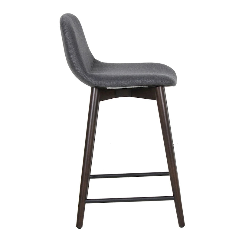 Tabouret de comptoir rembourré en bois massif avec repose-pieds par