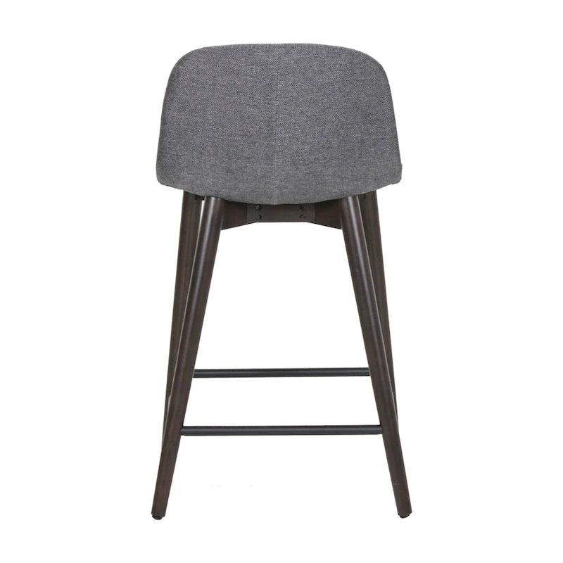 Tabouret de comptoir rembourré en bois massif avec repose-pieds par