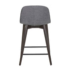 Tabouret de comptoir rembourré en bois massif avec repose-pieds par