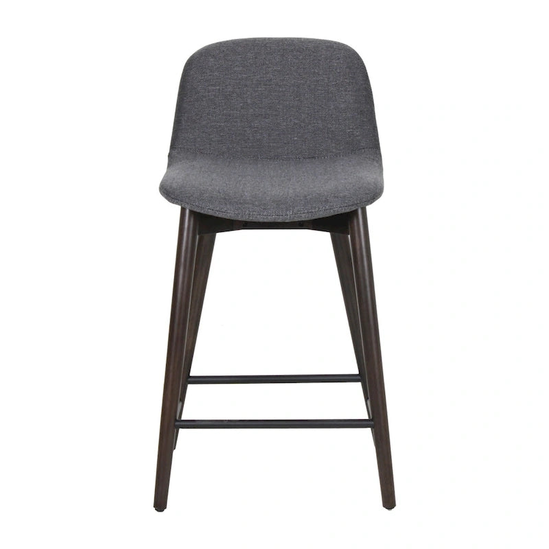 Tabouret de comptoir rembourré en bois massif avec repose-pieds par