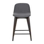 Tabouret de comptoir rembourré en bois massif avec repose-pieds par