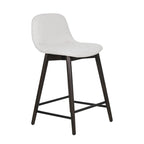 Tabouret de comptoir rembourré en bois massif avec repose-pieds par