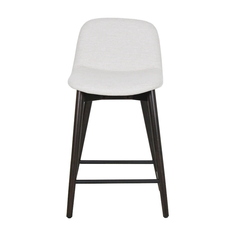 Tabouret de comptoir rembourré en bois massif avec repose-pieds par
