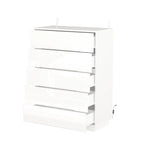 5 Drawer Chest Dresser w/High Gloss Drawers Chest With Light Storage