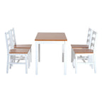Five Piece Solid Pine Wood Table and High Back Chair Dining Set
