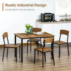 5 Piece Modern Industrial Dining Table and Chairs Set for Small Space, kitchen, Dining room