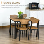 5 Piece Modern Industrial Dining Table and Chairs Set for Small Space, kitchen, Dining room
