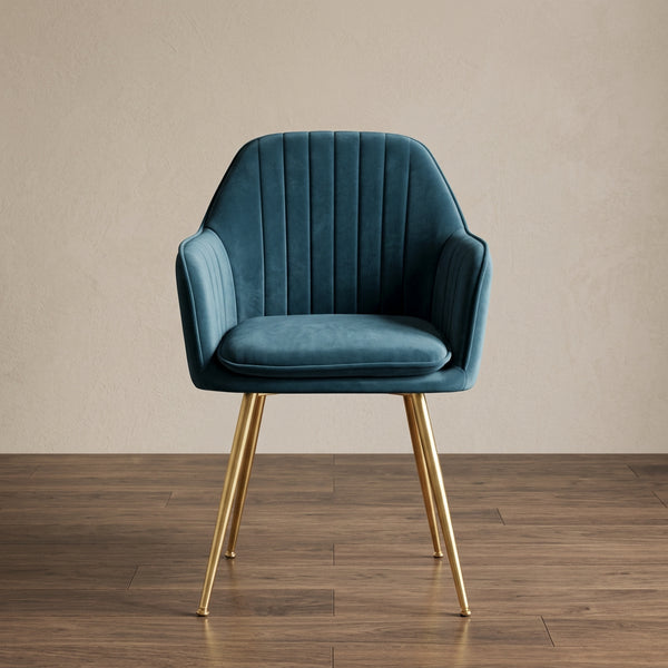 Lot de 2 Fauteuils d'Appoint Chaises de Salle à Manger Rembourrées en Velours