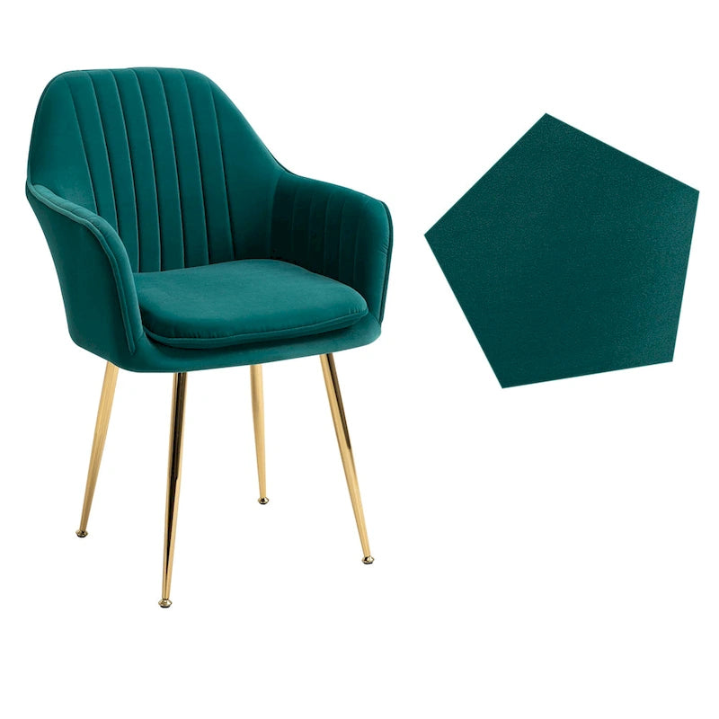 Accent Arm Chairs Set of 2 Upholstered Velvet Dining Chairs