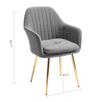 Accent Arm Chairs Set of 2 Upholstered Velvet Dining Chairs