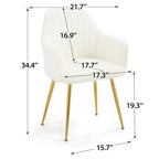 Accent Arm Chairs Set of 2 Upholstered Velvet Dining Chairs