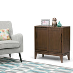 Meuble bas de rangement mi-siècle moderne en BOIS MASSIF Pearson de 76 cm de large - 76 larg. x 36 prof. x 79 haut. (cm)