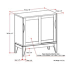 Meuble bas de rangement mi-siècle moderne en BOIS MASSIF Pearson de 76 cm de large - 76 larg. x 36 prof. x 79 haut. (cm)