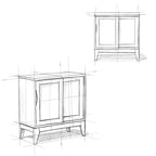 Meuble bas de rangement mi-siècle moderne en BOIS MASSIF Pearson de 76 cm de large - 76 larg. x 36 prof. x 79 haut. (cm)