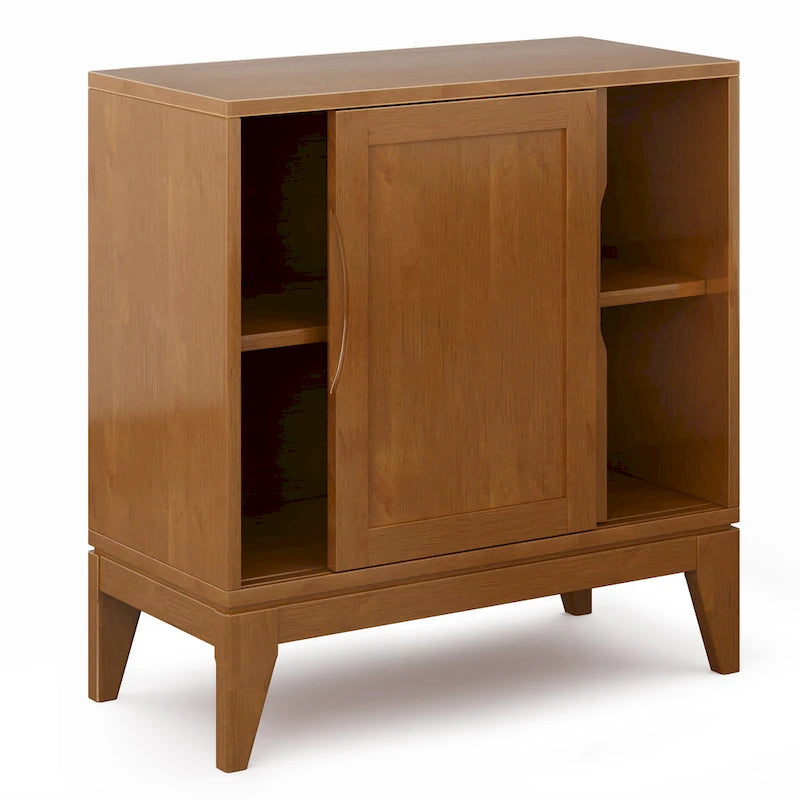 Meuble bas de rangement mi-siècle moderne en BOIS MASSIF Pearson de 76 cm de large - 76 larg. x 36 prof. x 79 haut. (cm)