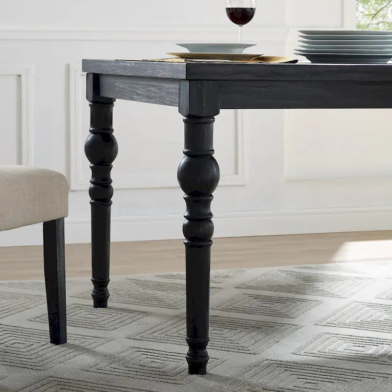 Leviton Upholstered Dark Wash Wood 6-piece Dining Set