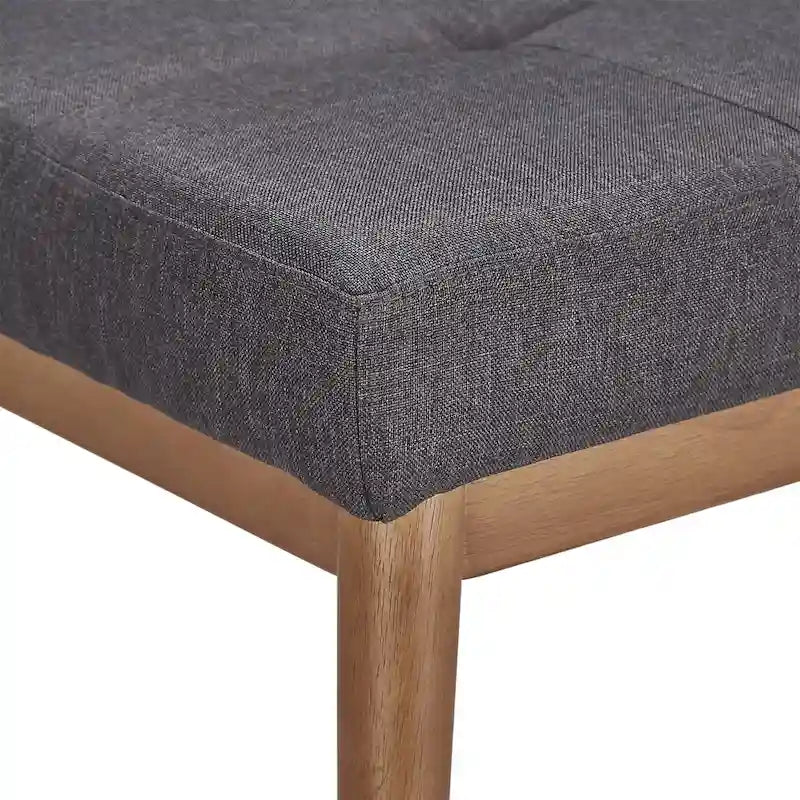 Banc de salle à manger en lin Sasha Oak à pieds inclinés