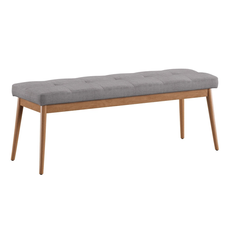 Banc de salle à manger en lin Sasha Oak à pieds inclinés