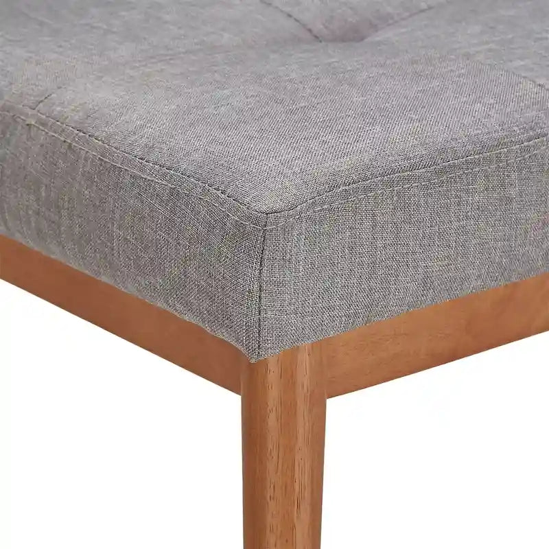 Banc de salle à manger en lin Sasha Oak à pieds inclinés